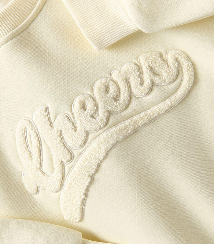 chenille embroidered crewnecks