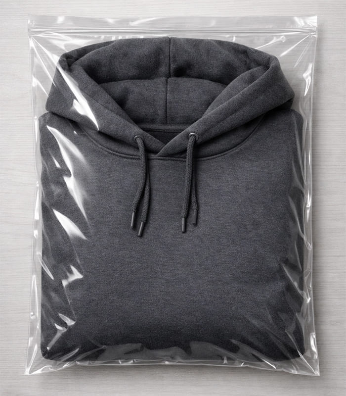 hoodie in packaging