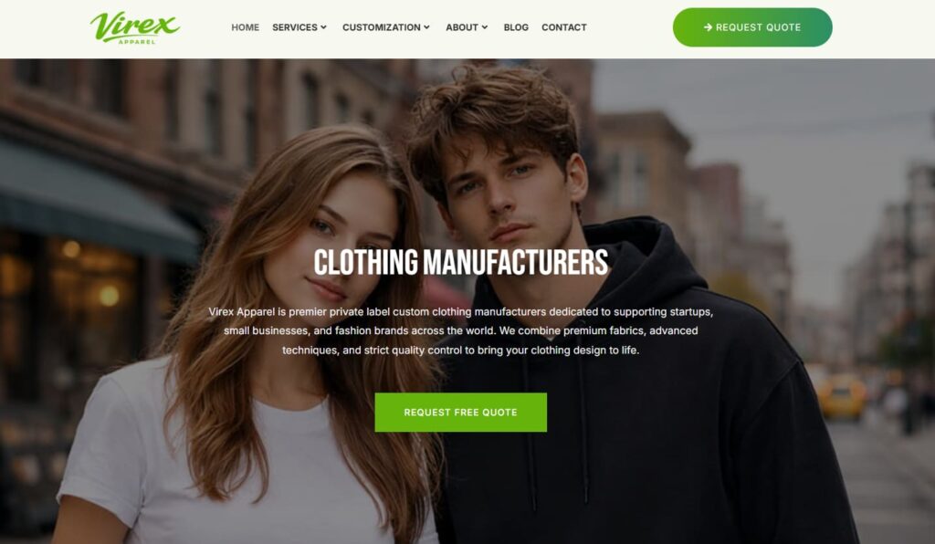 Virex Apparel – Best Custom Clothing Manufacturers for Startups