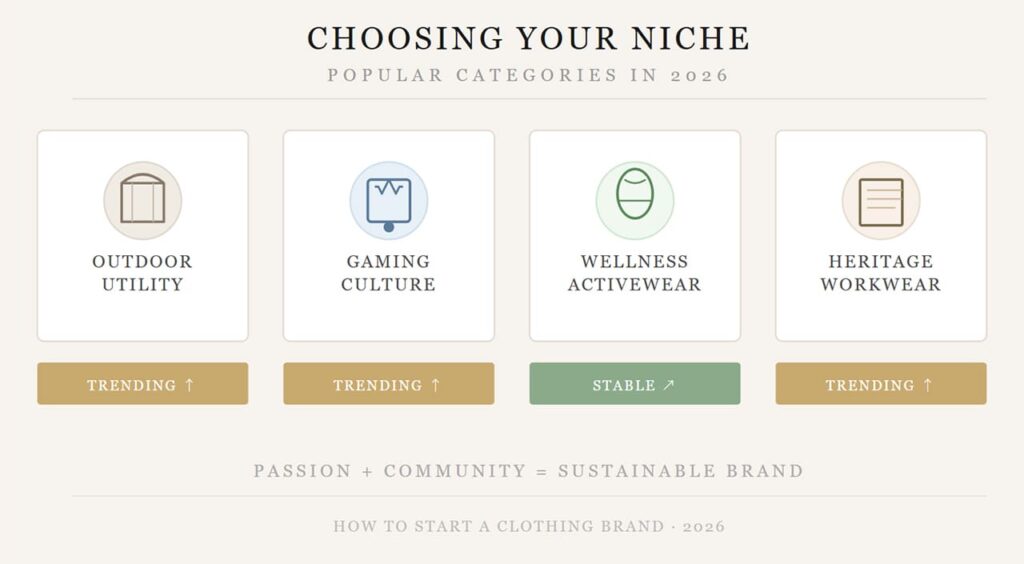 choose your niche to start a clothing brand