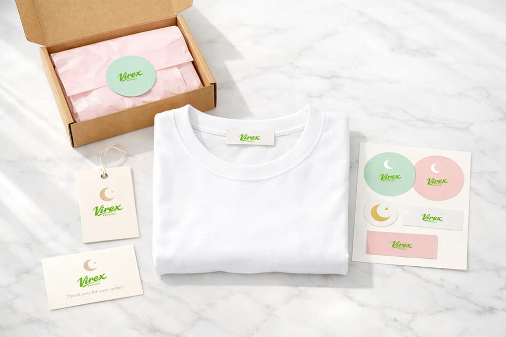 custom t-shirt private label and packaging