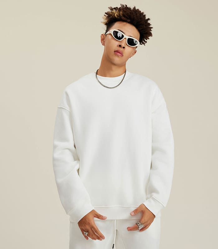 white sweatshirt