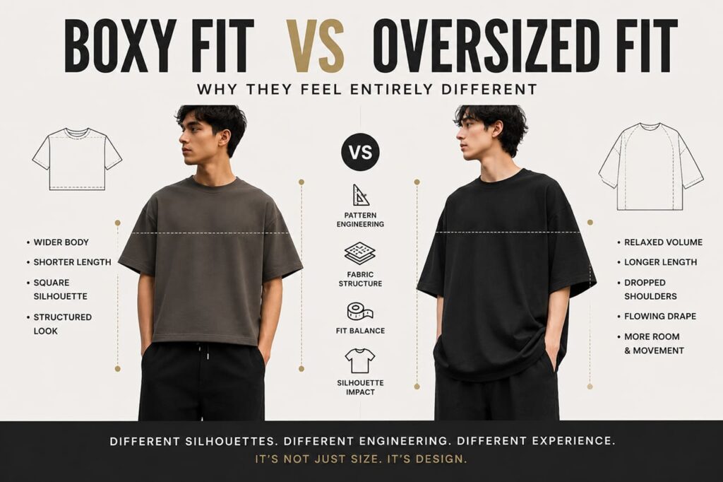 Boxy Fit vs Oversized Fit