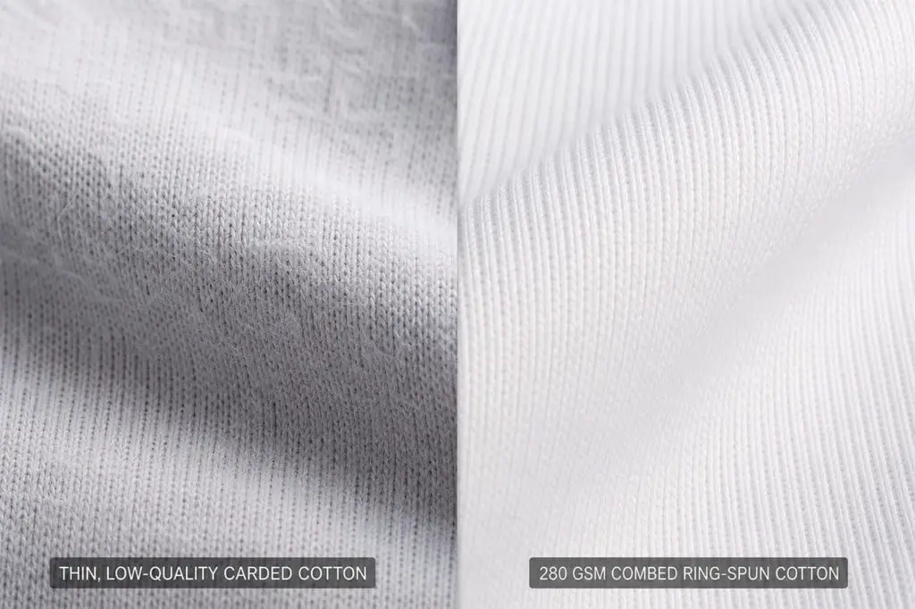 Comparison between Low-Quality Cotton and Premium 280 GSM Cotton Jersey