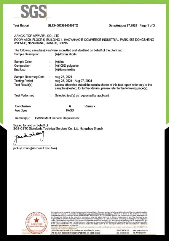 SGS Certificate
