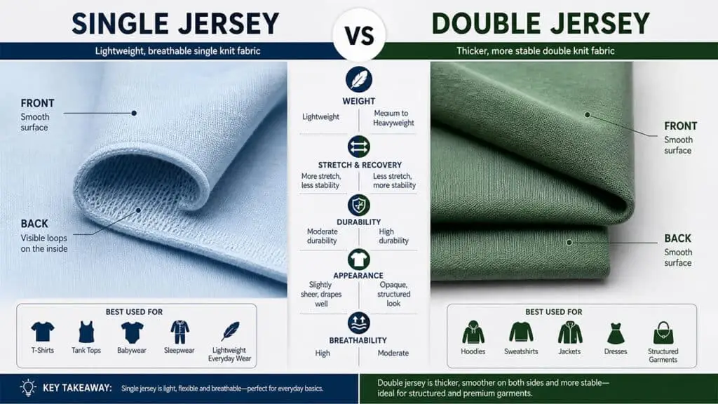 single vs double jersey fabric